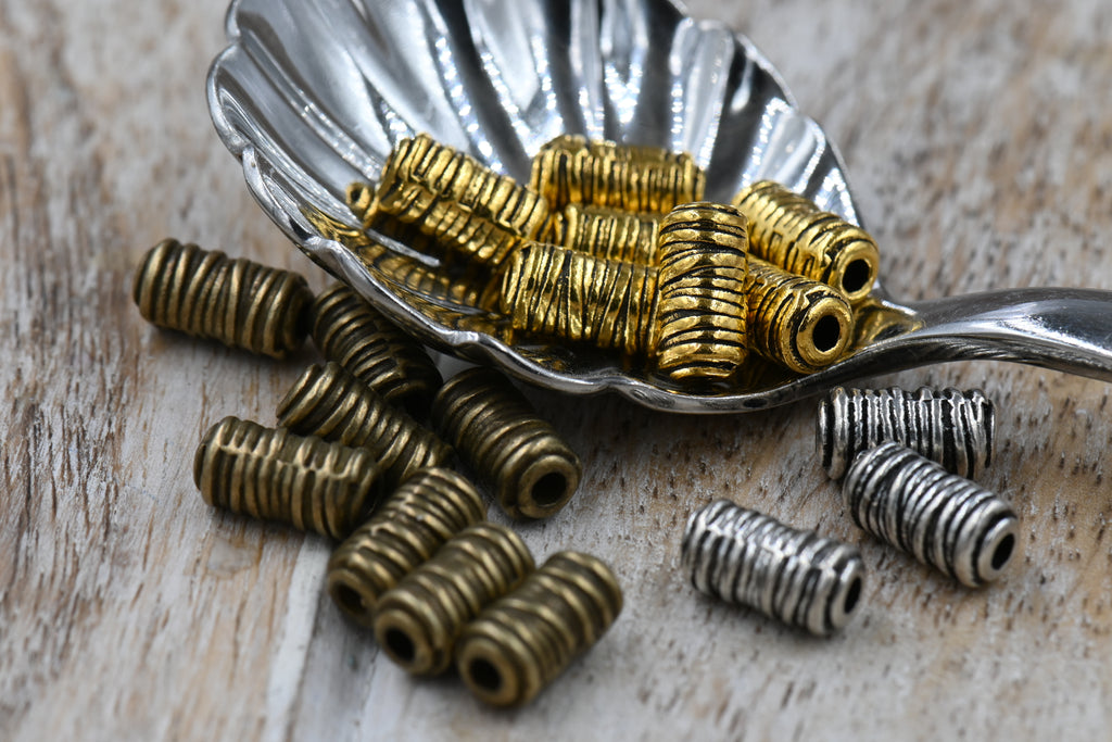 Wrapped Column Spacers, 20pc Antique Silver, Bronze or Gold 11x6mm