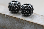 304 Stainless Steel European Beads, Large Hole Beads, Round, Antique Silver, 10.5x9mm, 2pc