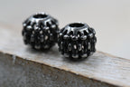 304 Stainless Steel European Beads, Large Hole Beads, Round, Antique Silver, 10.5x9mm, 2pc