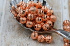 Fluted Pure Copper Beads Beads, 2mm-9.5mm