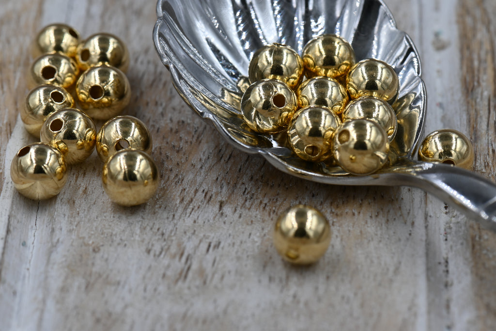 Gilded Gold Beads Gold Beads, 2mm-9.5mm