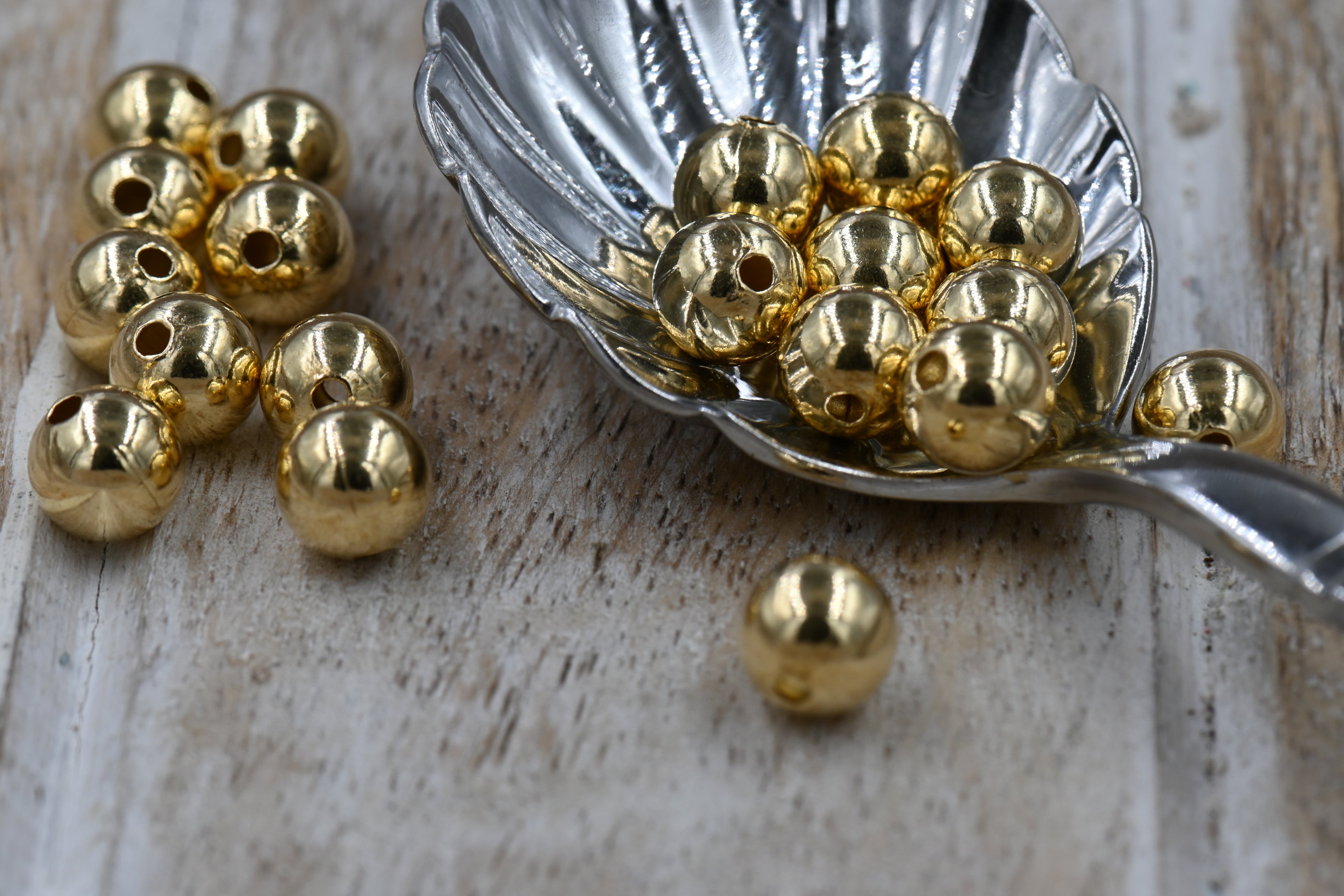 Gilded Gold Beads Gold Beads, 2mm-9.5mm