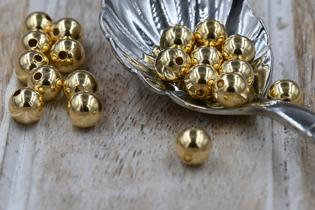 Gilded Gold Beads Gold Beads, 2mm-9.5mm