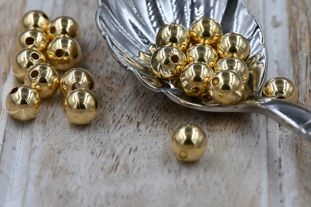 Gilded Gold Beads Gold Beads, 2mm-9.5mm