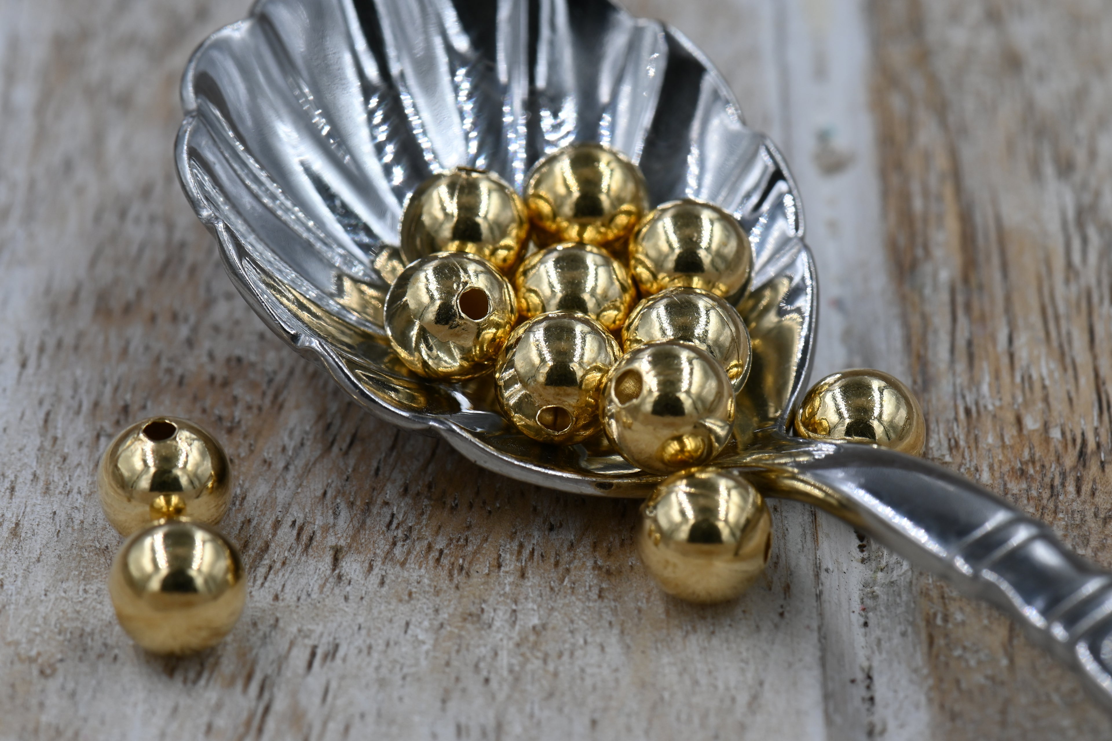 Gilded Gold Beads Gold Beads, 2mm-9.5mm