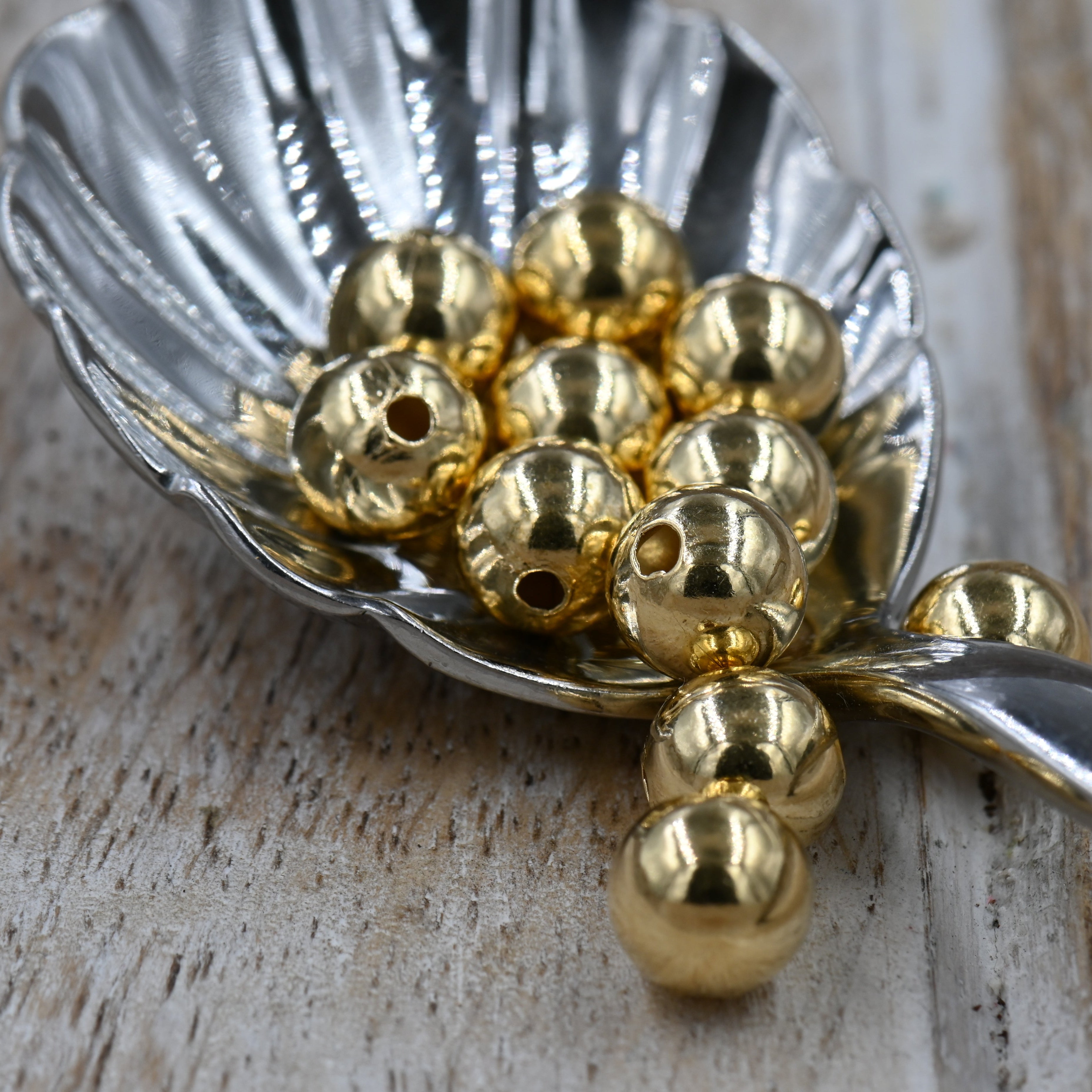 Gilded Gold Beads Gold Beads, 2mm-9.5mm