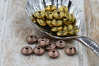 Flat Spacer Beads – Antique Copper or Gold, 8x4mm Alloy, 1.5mm Hole, Round Disc Beads for Jewelry Making (50 pcs)