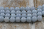 Malaysia Jade Beads – Light Baby Blue 8mm Round, Dyed Quartz, 1mm Hole, One Strand, 15" Beading Supply for Jewelry Making