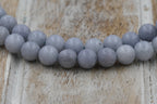 8mm Blue Quartz Beads Strands, Dyed & Heated, Imitation Aquamarine