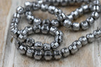 6mm Hematite Bicone Beads – Silver-Plated or Original Finish, Synthetic, 1mm Hole, 15.5" Strand, Jewelry Supplies