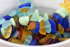Cultured Sea Glass Pebble Beads – Mixed Colors, 9×6mm (7" Strand)
