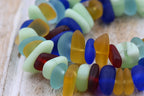 Cultured Sea Glass Pebble Beads – Mixed Colors, 9×6mm (7" Strand)