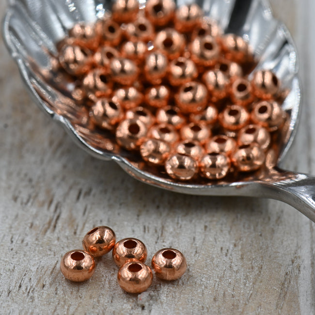 Real Pure Copper Rondelle Beads, 2mm 3mm 4mm 5mm Hover Image