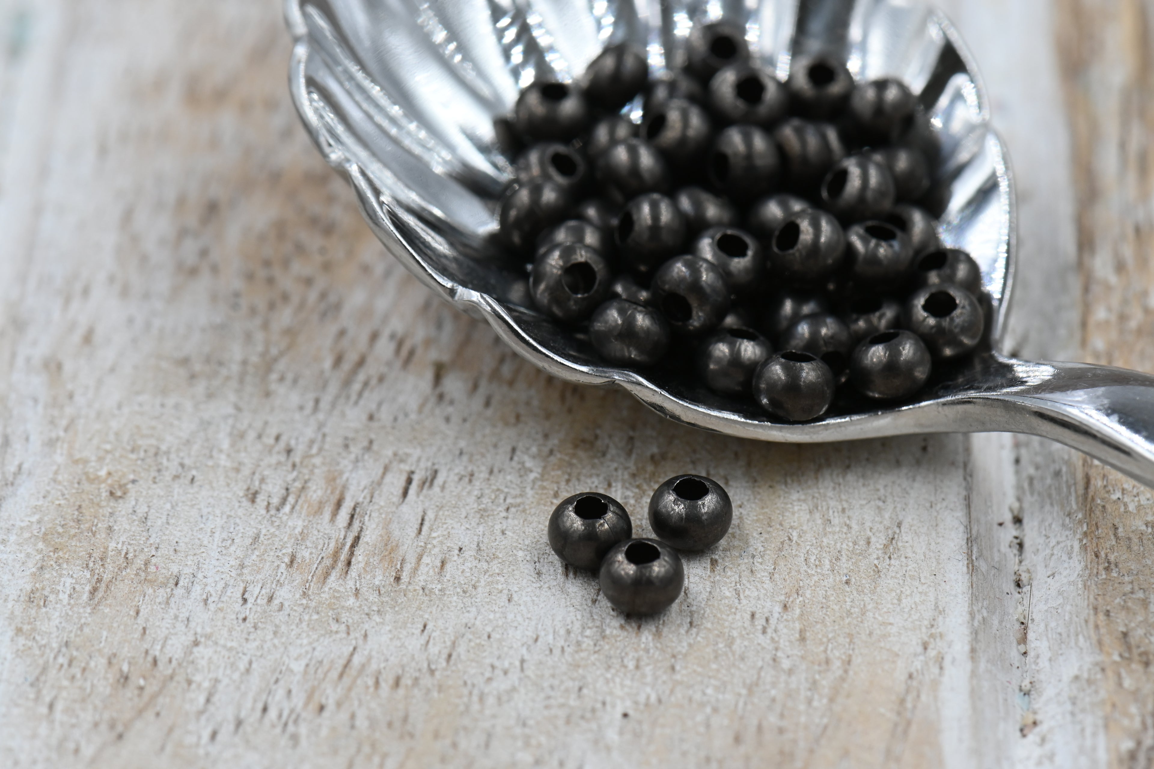 Gunmetal Rondelle Beads – 2mm–5mm, Brass Core, USA Made