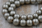 8mm Electrum Silver- Gold Wood Beads, 16 inch Strand