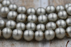8mm Electrum Silver- Gold Wood Beads, 16 inch Strand