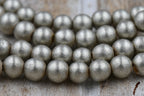 8mm Electrum Silver- Gold Wood Beads, 16 inch Strand