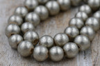 8mm Electrum Silver- Gold Wood Beads, 16 inch Strand