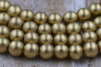 8mm Old World Gold Wood Beads, 16 inch Strand