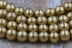 8mm Old World Gold Wood Beads, 16 inch Strand