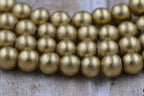 8mm Old World Gold Wood Beads, 16 inch Strand