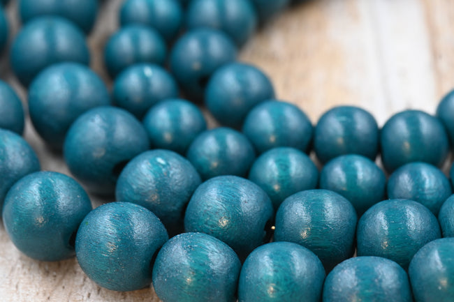 Snowdrift Juniper (6mm–10mm) — Waxed Wood Strands in Holiday Green-Blue Hover Image