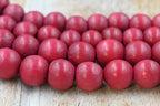 Winterberry Frost — Cranberry Red Waxed Wood Beads 6mm 8mm 10mm