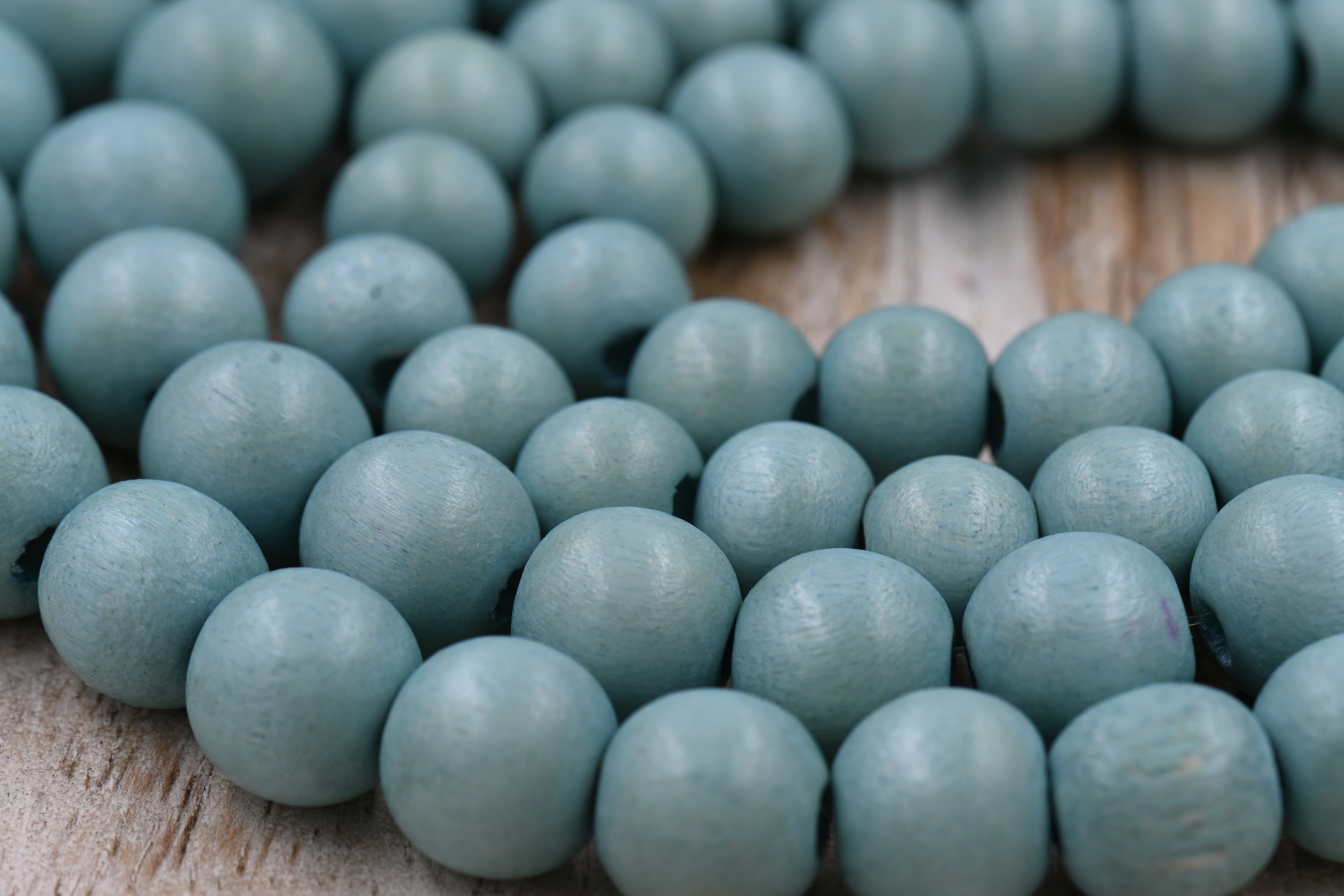Twilight Spruce — Artisan Wood Beads in Woodland Winter Tones