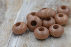 Large Hole Rosewood Beads – Smooth Rondelle Cut (10pc)