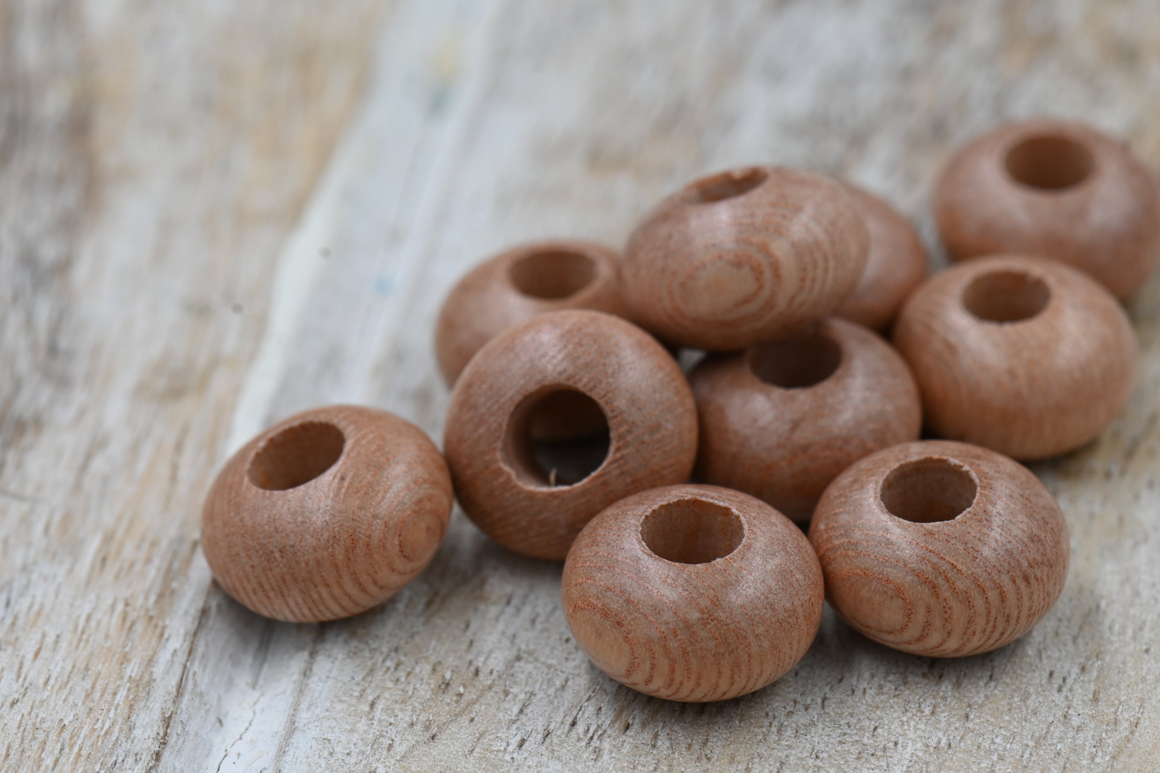 Large Hole Rosewood Beads – Smooth Rondelle Cut (10pc)