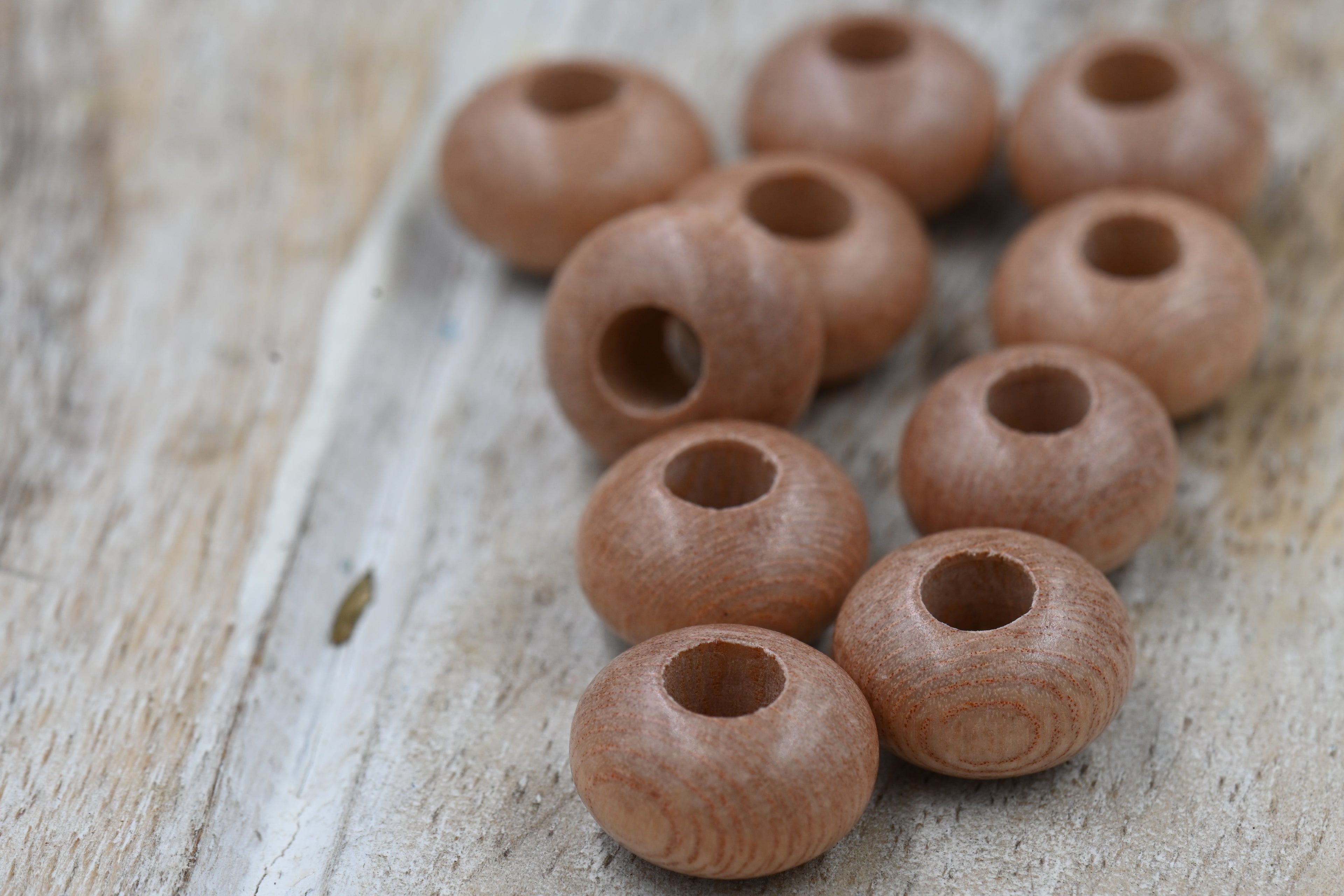 Large Hole Rosewood Beads – Smooth Rondelle Cut (10pc)