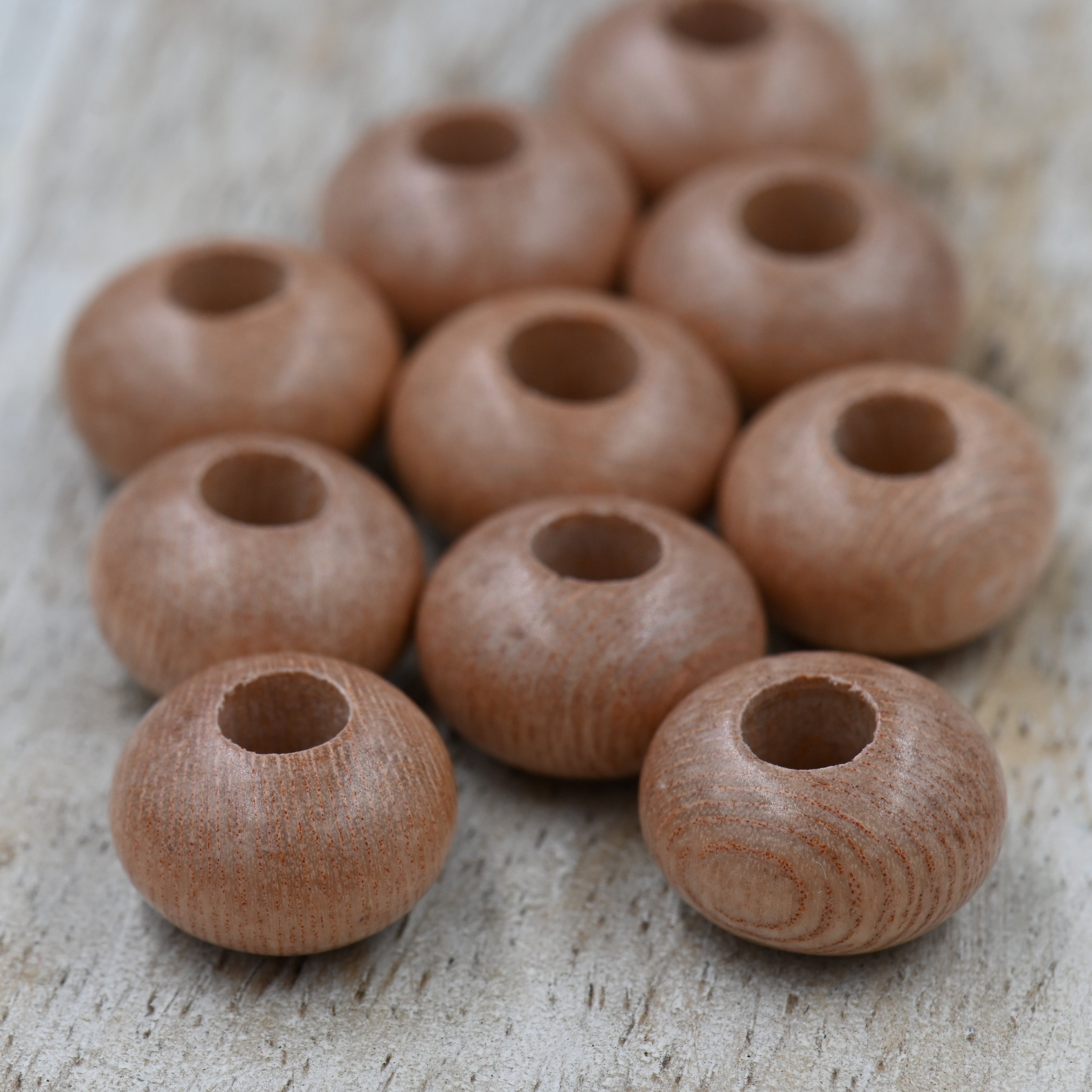 Large Hole Rosewood Beads – Smooth Rondelle Cut (10pc)