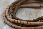 Natural Rosewood or Rich Brown Roble Wood Heishi Beads – 4.5mm x 4mm