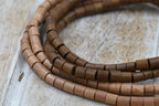 Natural Rosewood or Rich Brown Roble Wood Heishi Beads – 4.5mm x 4mm