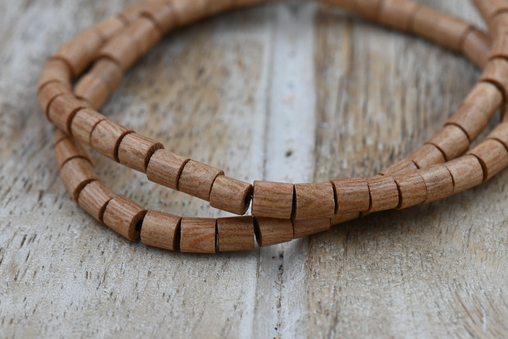 Natural Rosewood or Rich Brown Roble Wood Heishi Beads – 4.5mm x 4mm