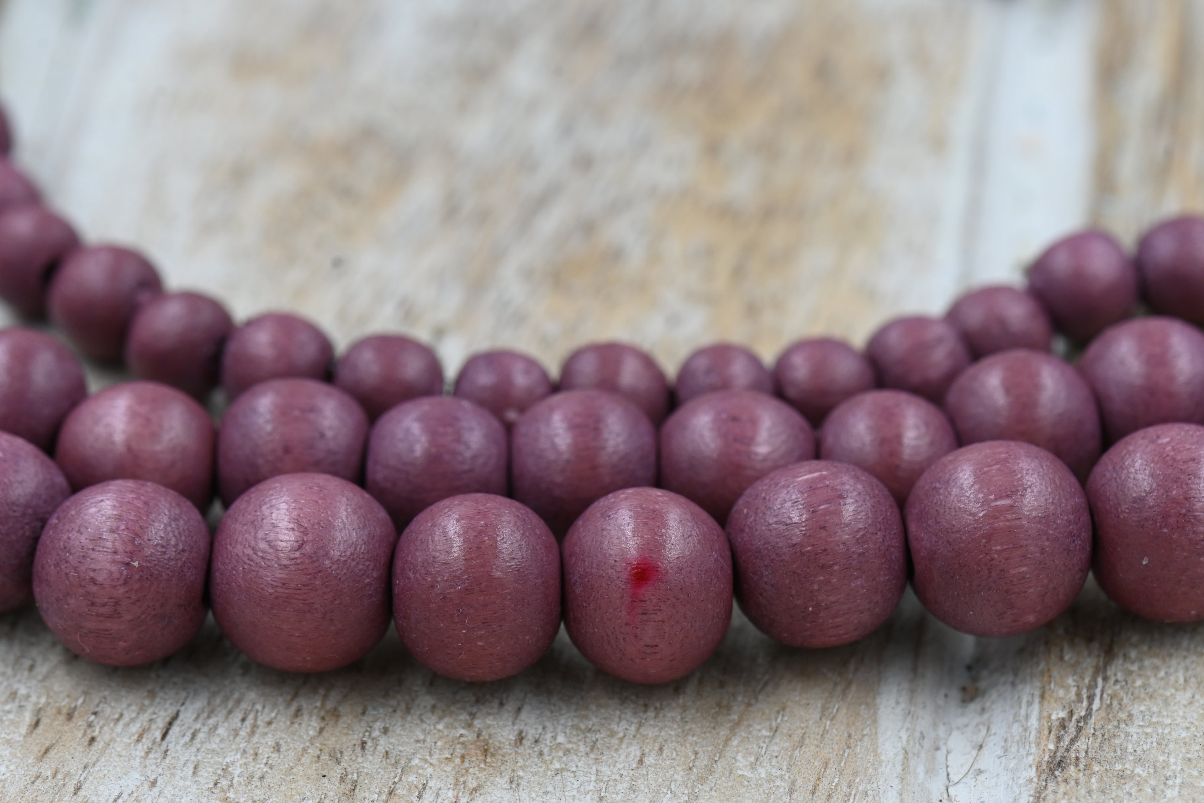 Mulled Fig Brown – Dyed/Waxed Wood Beads, 6mm 8mm 10mm