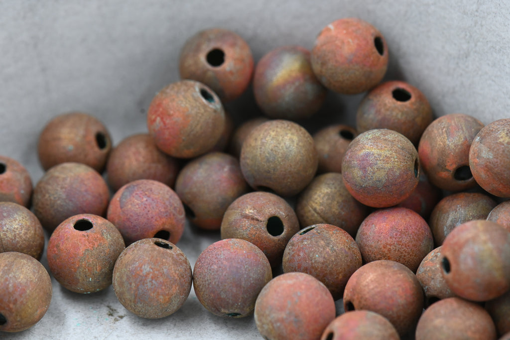 Red Canyon Washed: Aged Copper Beads in 6mm, 8mm, 9.5mm