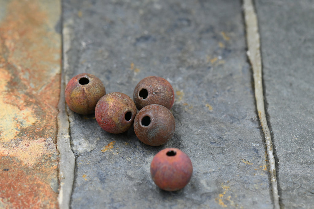 Red Canyon Washed: Aged Copper Beads in 6mm, 8mm, 9.5mm