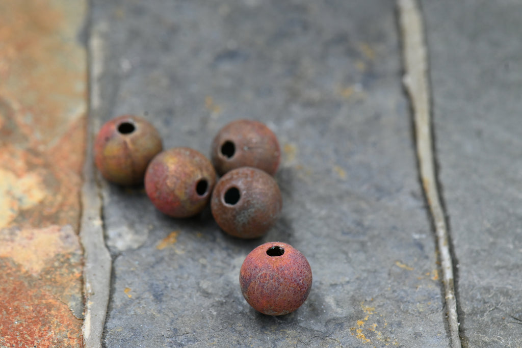 Red Canyon Washed: Aged Copper Beads in 6mm, 8mm, 9.5mm