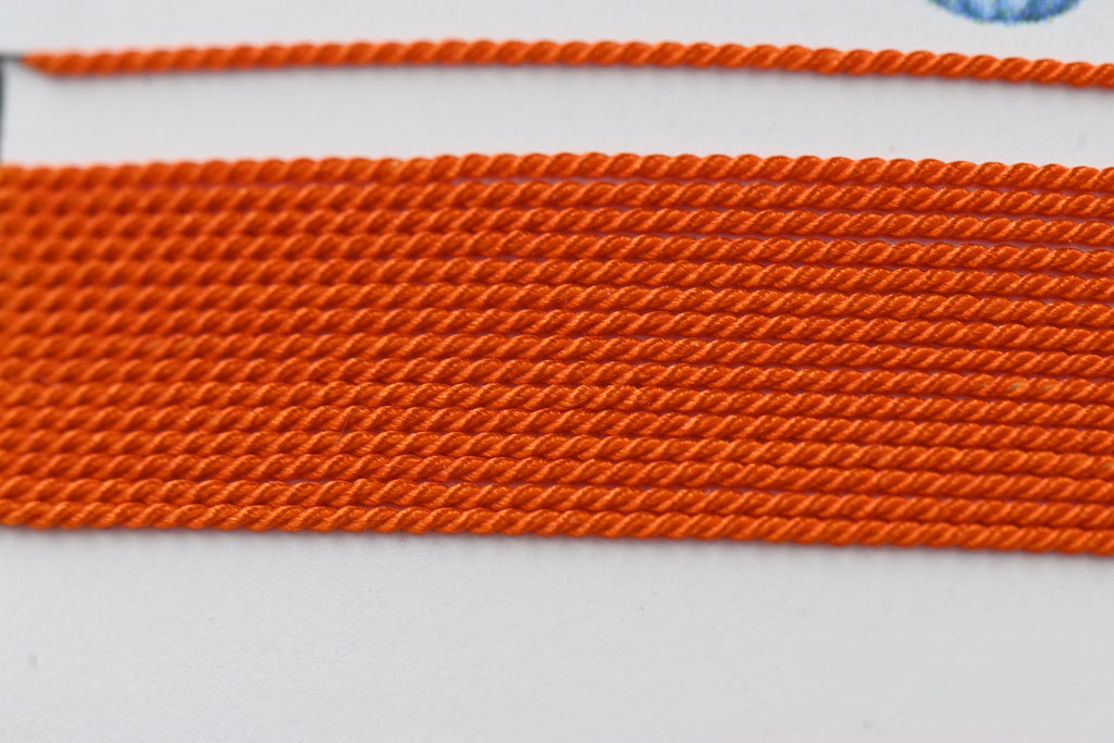 Pumpkin Spice Orange Griffin Silk Cord – Hand-Dyed Thread for Knotting, Jewelry Making, Pendant Stringing
