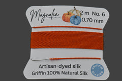 Pumpkin Spice Orange Griffin Silk Cord – Hand-Dyed Thread for Knotting, Jewelry Making, Pendant Stringing