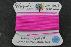 Hot Pink Griffin Silk Cord – Hand-Dyed Thread for Knotting, Jewelry Making, Pendant Stringing