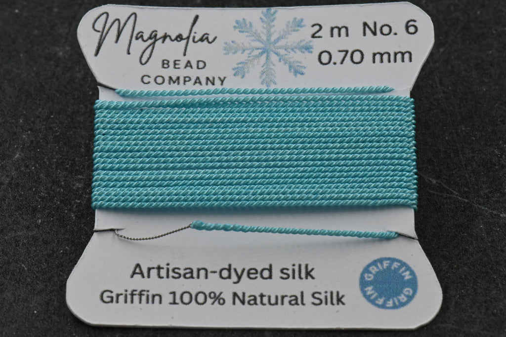 Winter Blues Griffin Silk Cord – Hand-Dyed Thread for Knotting, Jewelry Making, Pendant Stringing