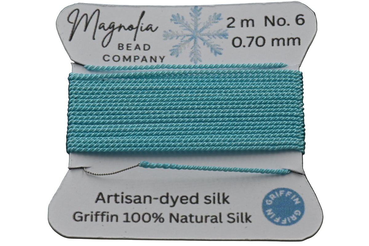 Winter Blues Griffin Silk Cord – Hand-Dyed Thread for Knotting, Jewelry Making, Pendant Stringing