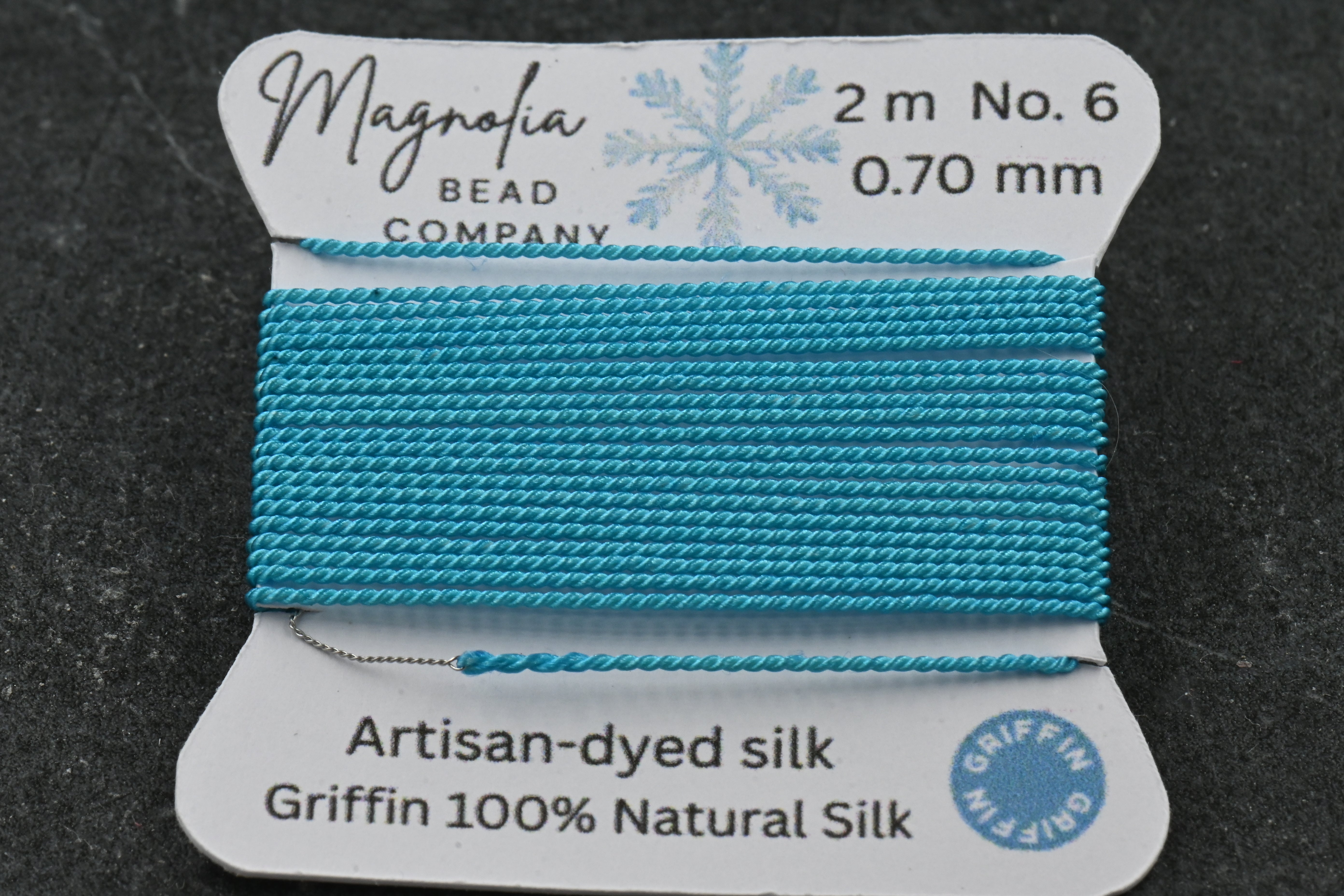 Winter Blues Griffin Silk Cord – Hand-Dyed Thread for Knotting, Jewelry Making, Pendant Stringing