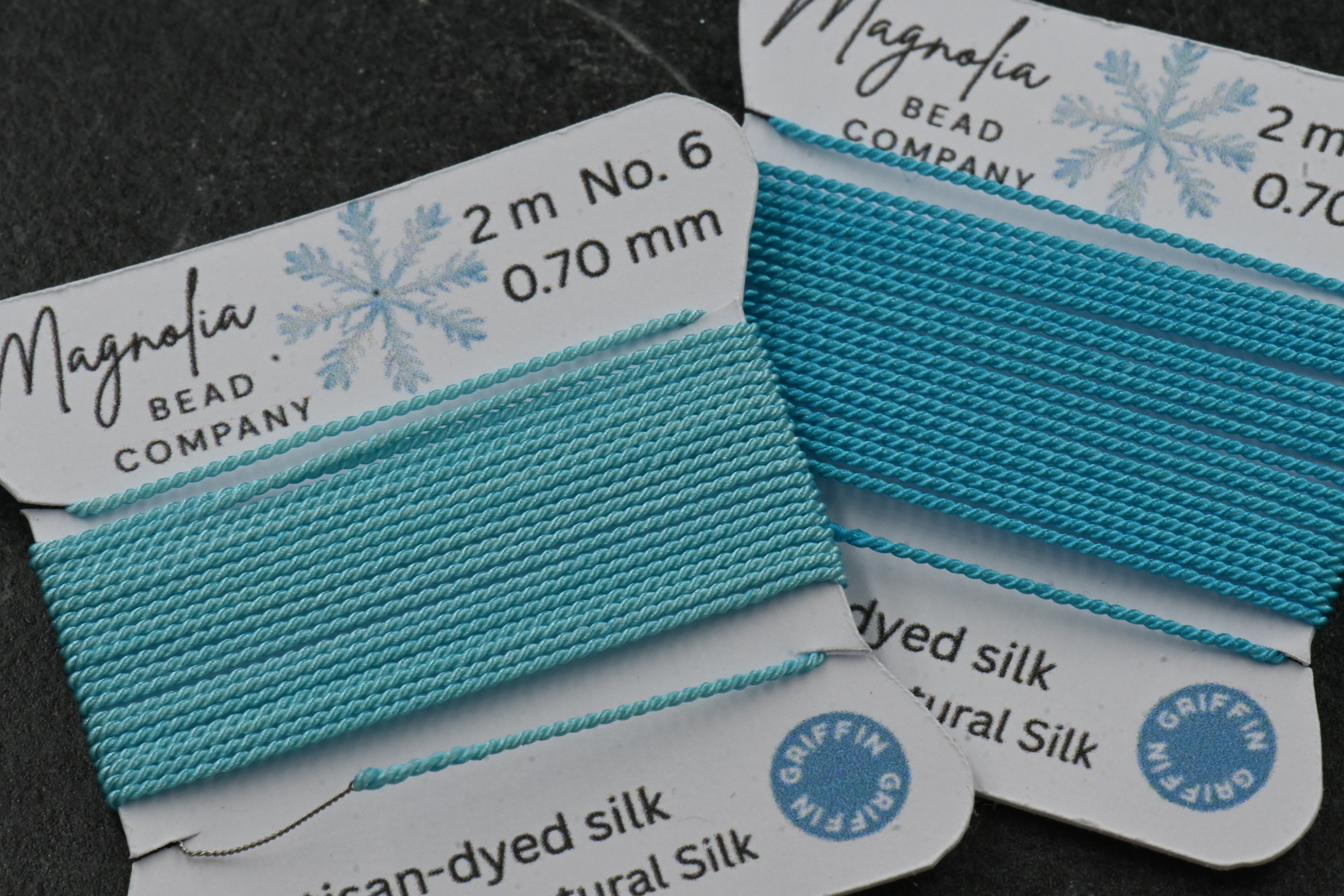 Winter Blues Griffin Silk Cord – Hand-Dyed Thread for Knotting, Jewelry Making, Pendant Stringing