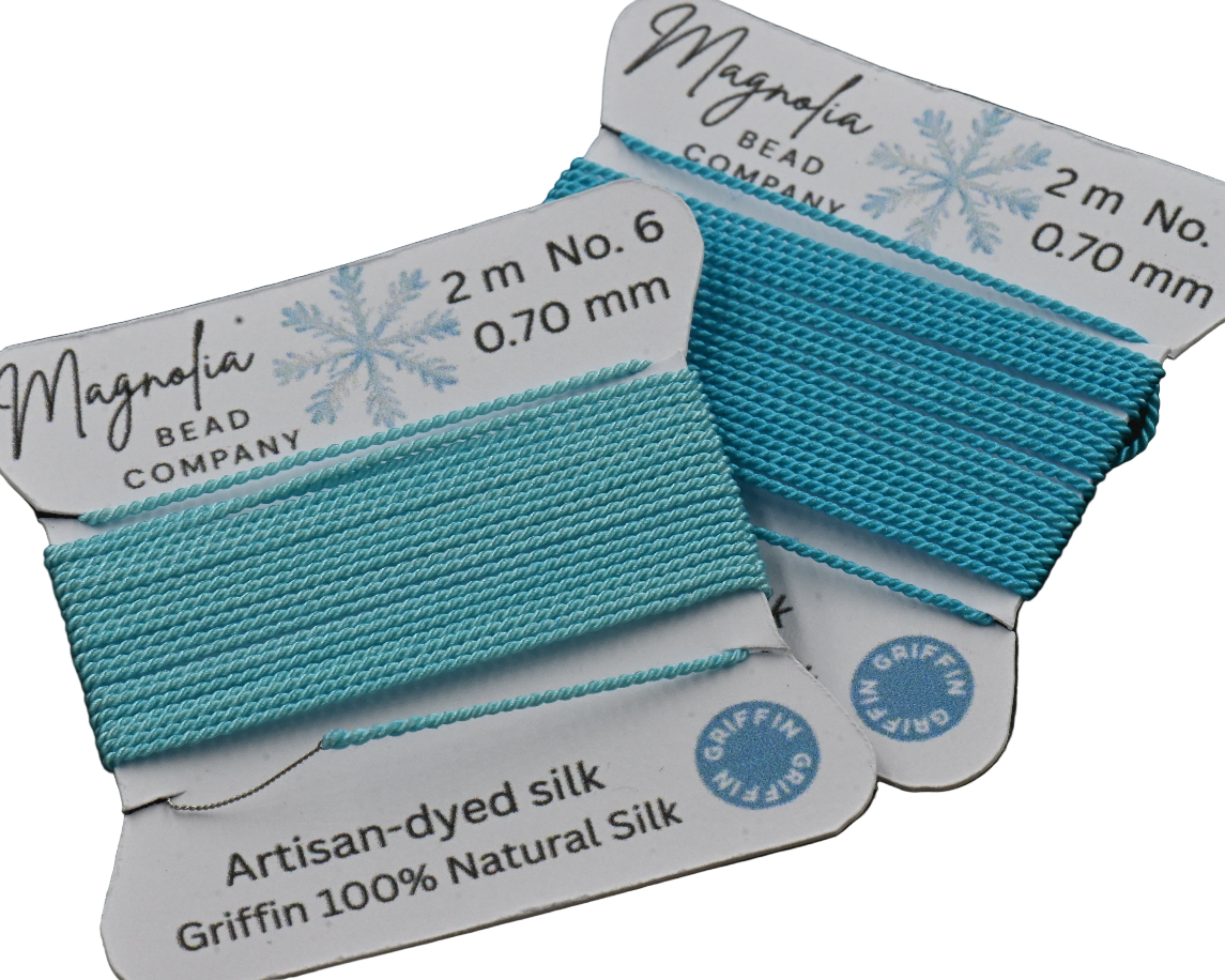 Winter Blues Griffin Silk Cord – Hand-Dyed Thread for Knotting, Jewelry Making, Pendant Stringing