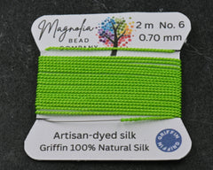 Vivid Lime Griffin Silk Cord – Hand-Dyed Thread for Knotting, Jewelry Making, Pendant Stringing