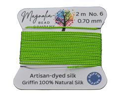 Vivid Lime Griffin Silk Cord – Hand-Dyed Thread for Knotting, Jewelry Making, Pendant Stringing