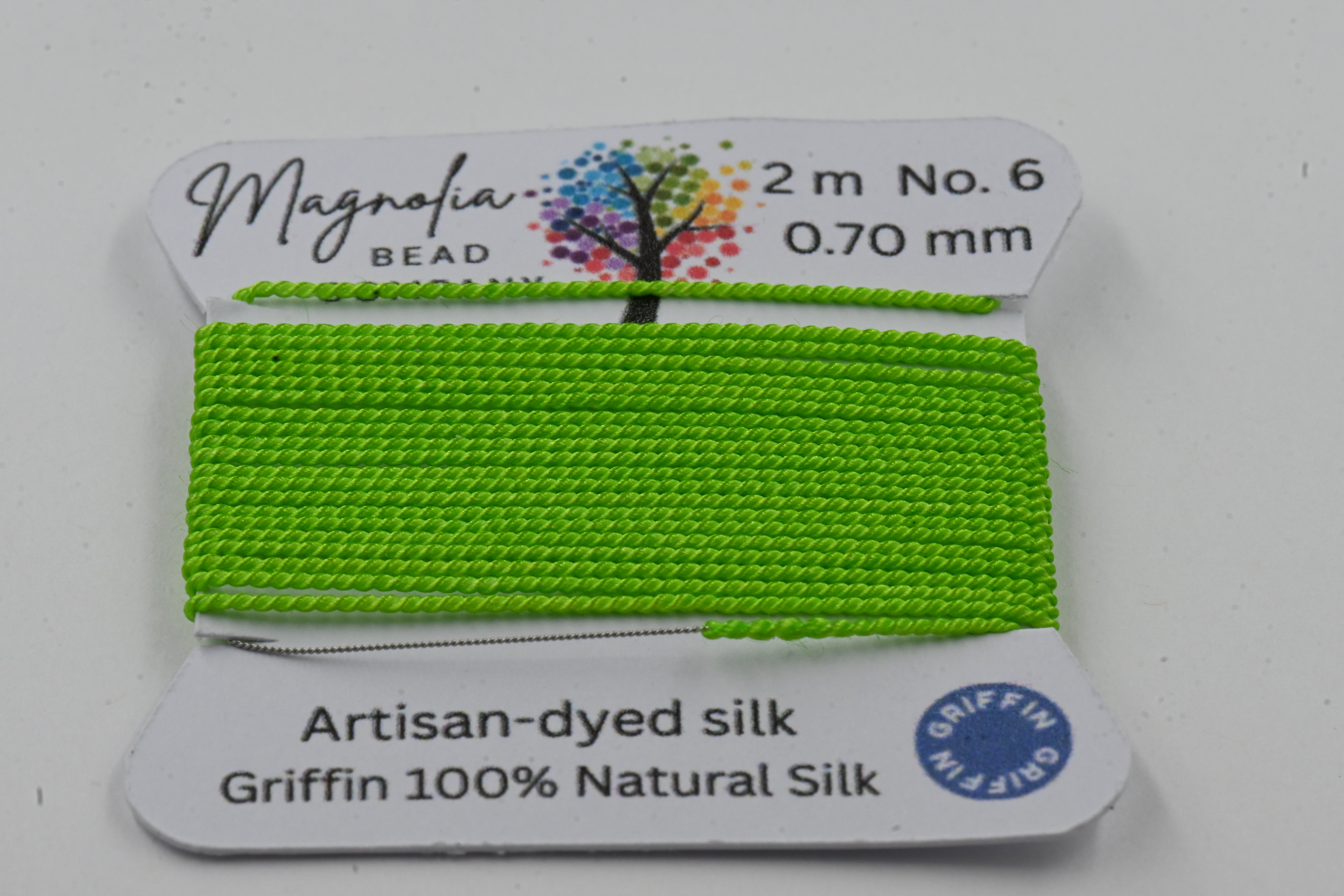 Vivid Lime Griffin Silk Cord – Hand-Dyed Thread for Knotting, Jewelry Making, Pendant Stringing